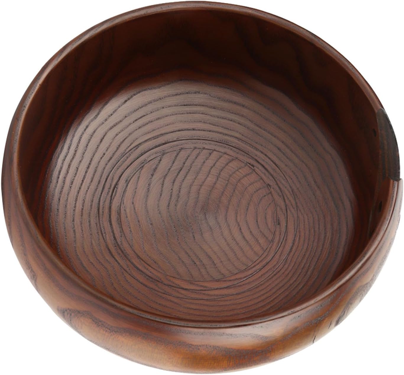 Hilitand Handcrafted Yarn Bowl, Wood Storage Holder with Holes for Knitting & Crochet, 18-20CM