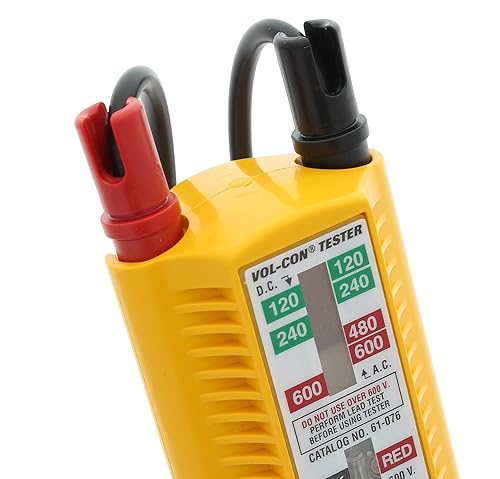 Miniatura 3 de IDEAL - Probador eléctrico de voltaje solenoide de 61-076 Vol-Con con modo de vibración, prueba de nivel de voltaje CACC, CATIII para 600 V, amarillo