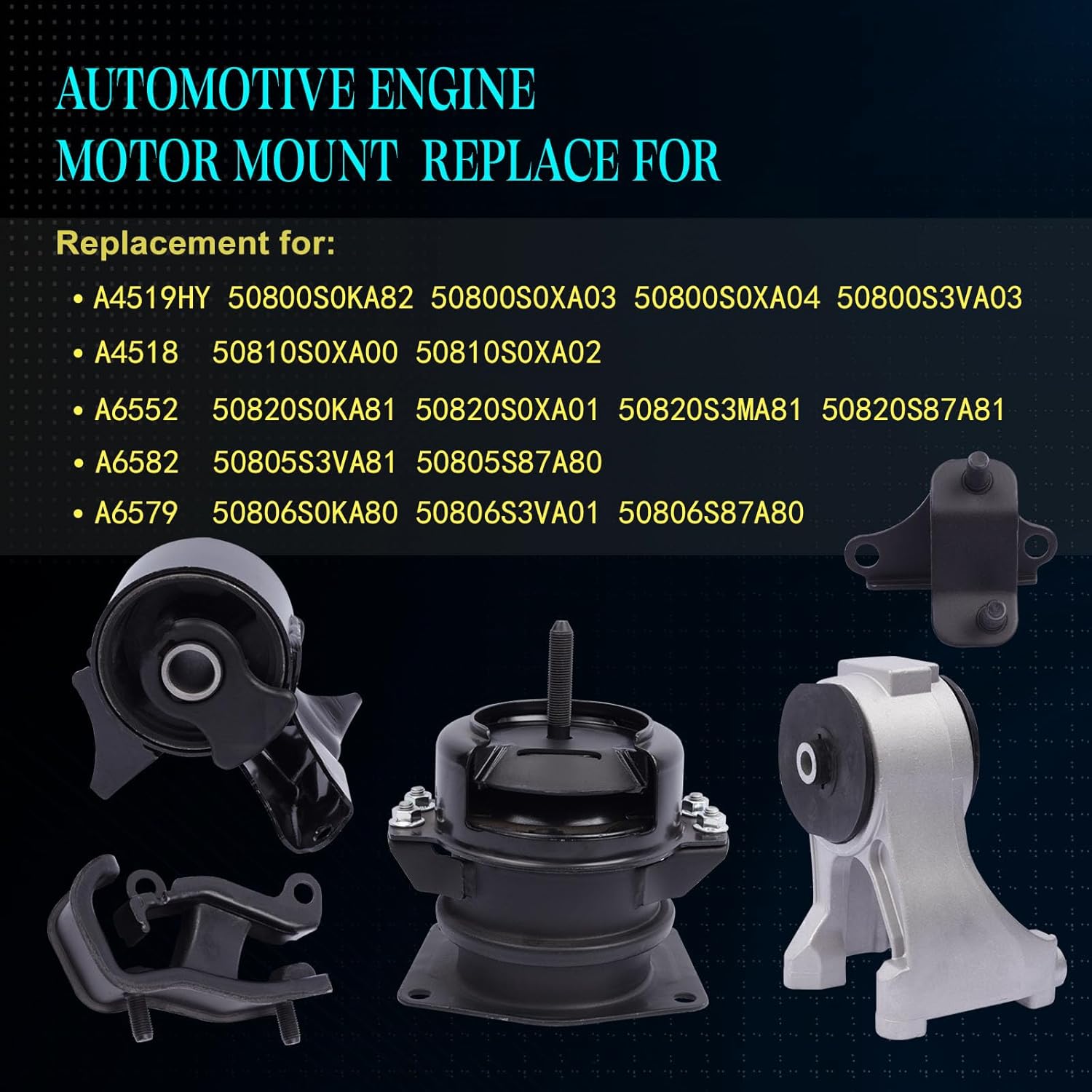 Set of 5 Engine Motor Mount Compatible with 1999-2004 Odyssey 3.5L V6 Replacement for A4519HY A4518 A6552 A6582 A6579
