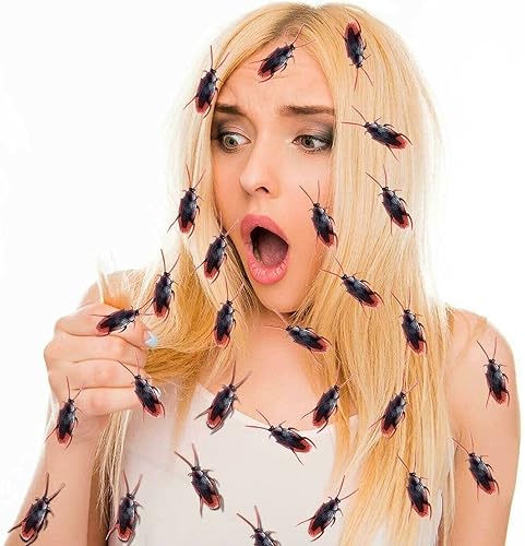 Miniatura 4 de Ksquares Cucarachas falsas de broma los juguetes de broma favoritos se ven reales insectos aterradores insectos de plástico realistas cucaracha