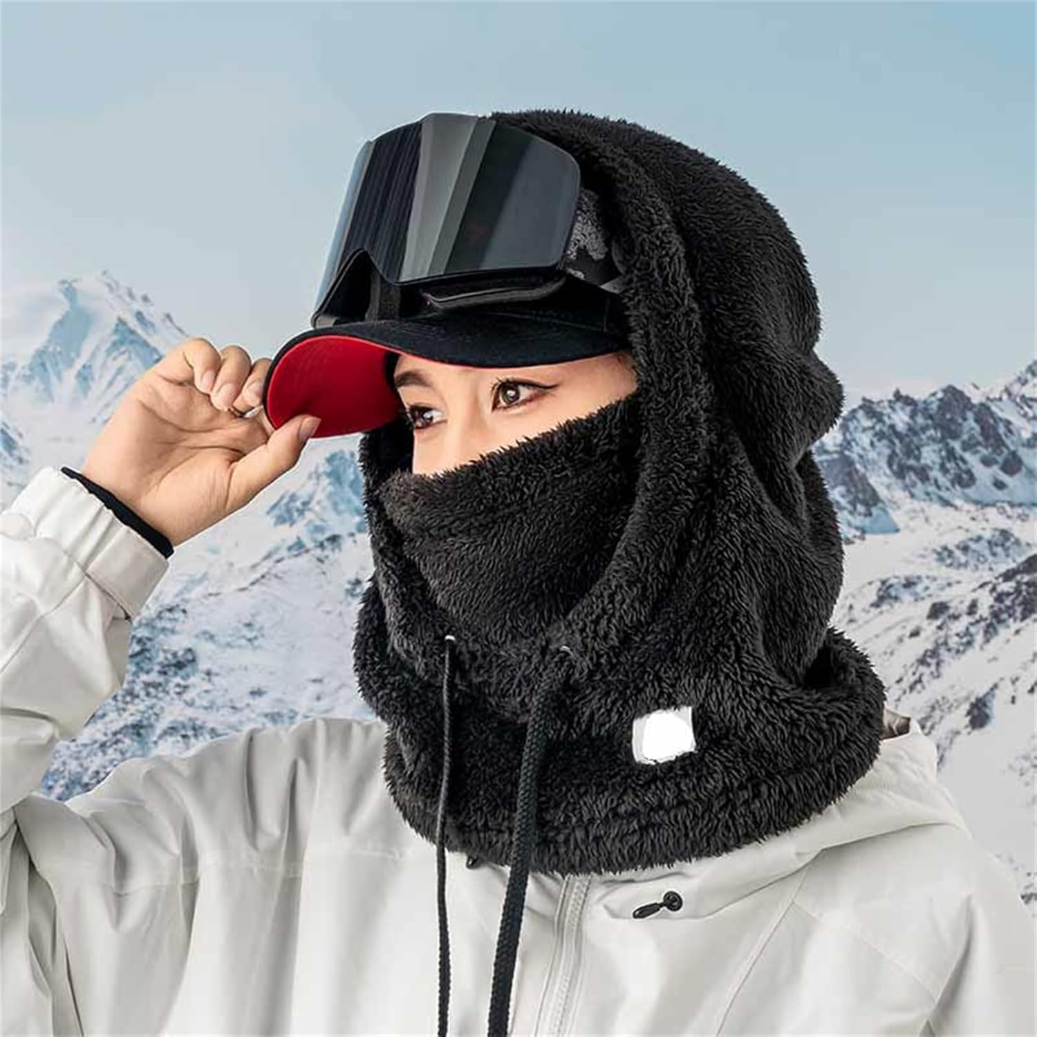 Passamontagna da sci antivento invernale, cappuccio Sherpa per il freddo, protezione completa del viso per attività all'aperto, massimo calore e comfort