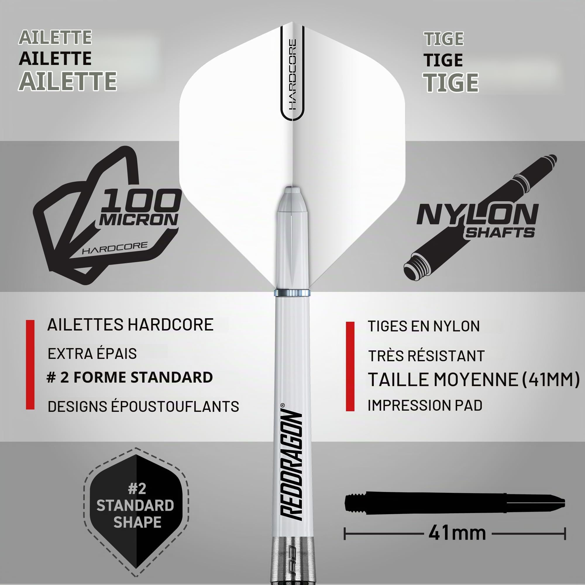 RED DRAGON Pegasus Tungsten Steel Soft Tip Darts Set 18g, 20g - White Stems, White Flights