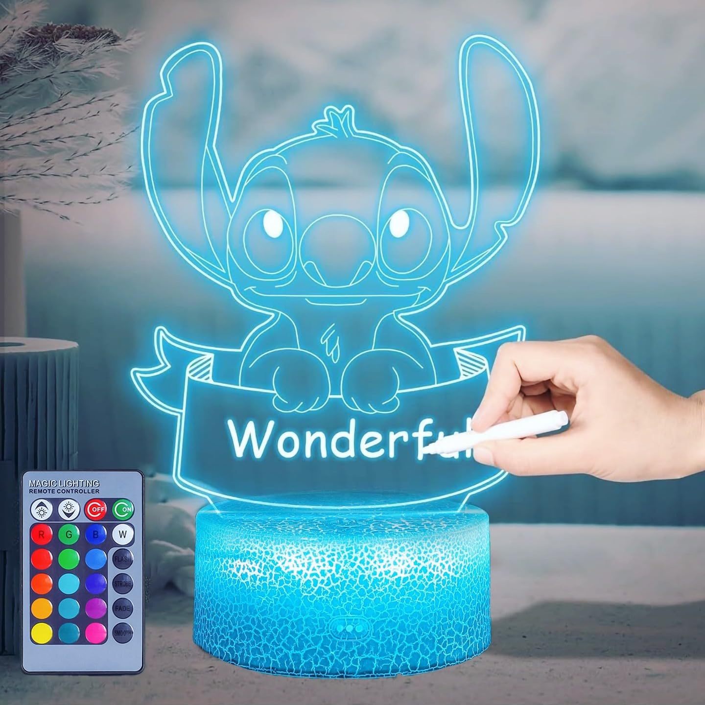 Hoofun Custom Night Light: 16 Colors DIY Personalized 3D Illusion