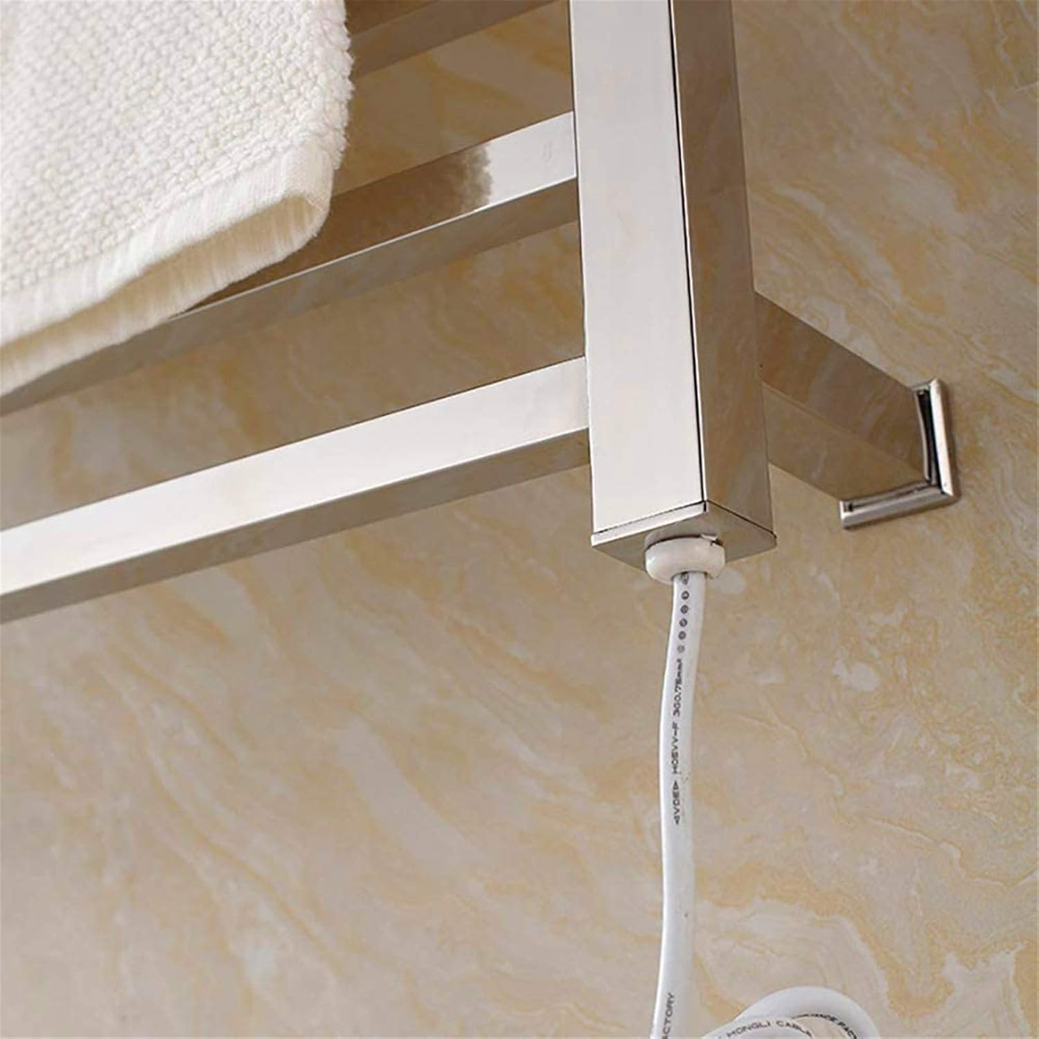 Bathroom Wall Heater Heated Towel Warmer,Stainless Steel Electric Heated Warmer Radiator Wall Mount Towel Rail for Bathroom Kitchen Toilet 450600Mm,Plugin