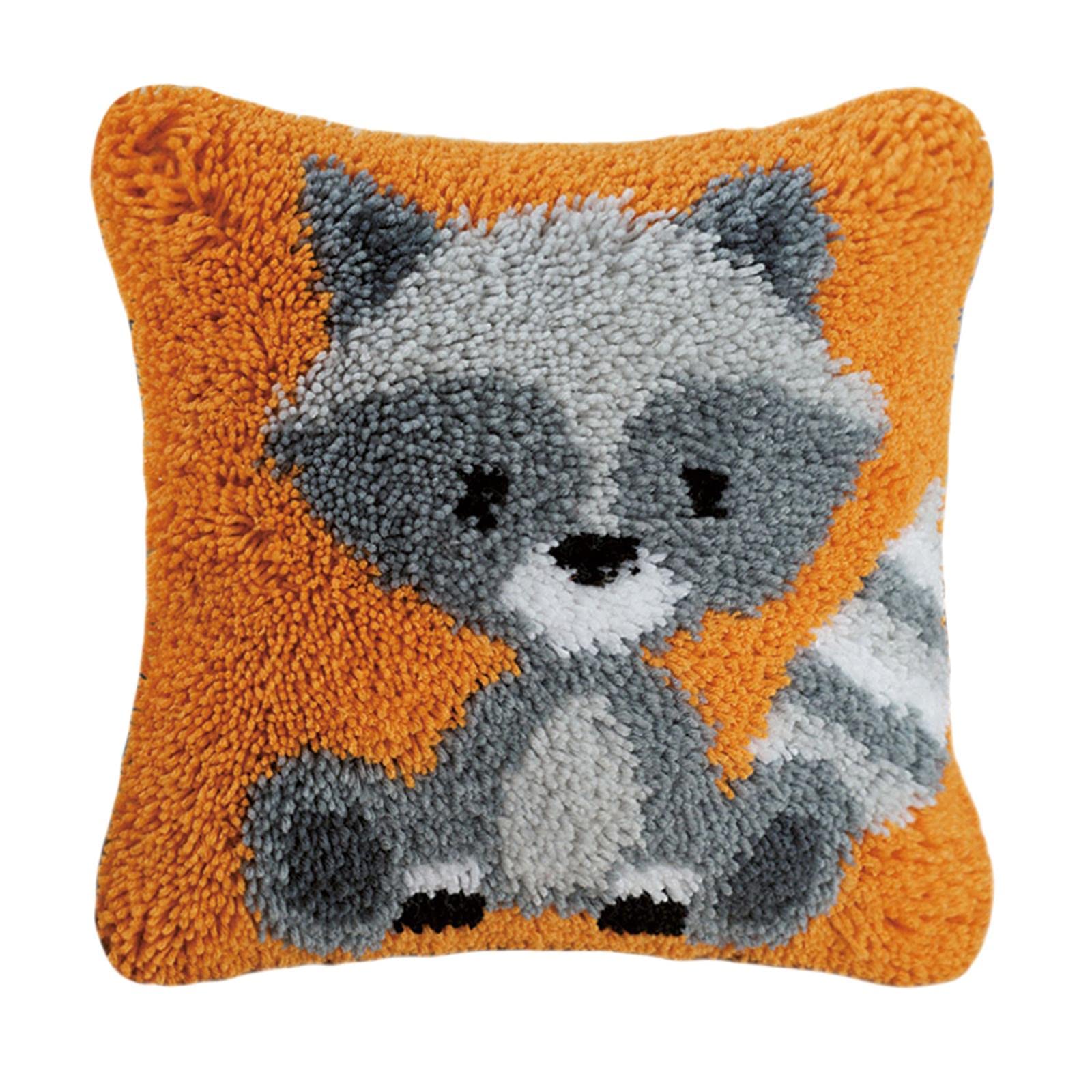 LOOM TREE® DIY Latch Hook Set Throw Pillow Covers Craft for Embroidery Carpet Civet | Needlecrafts & Yarn | Rug Making | Latch Hooking | Latch Hooking Kits-image-17