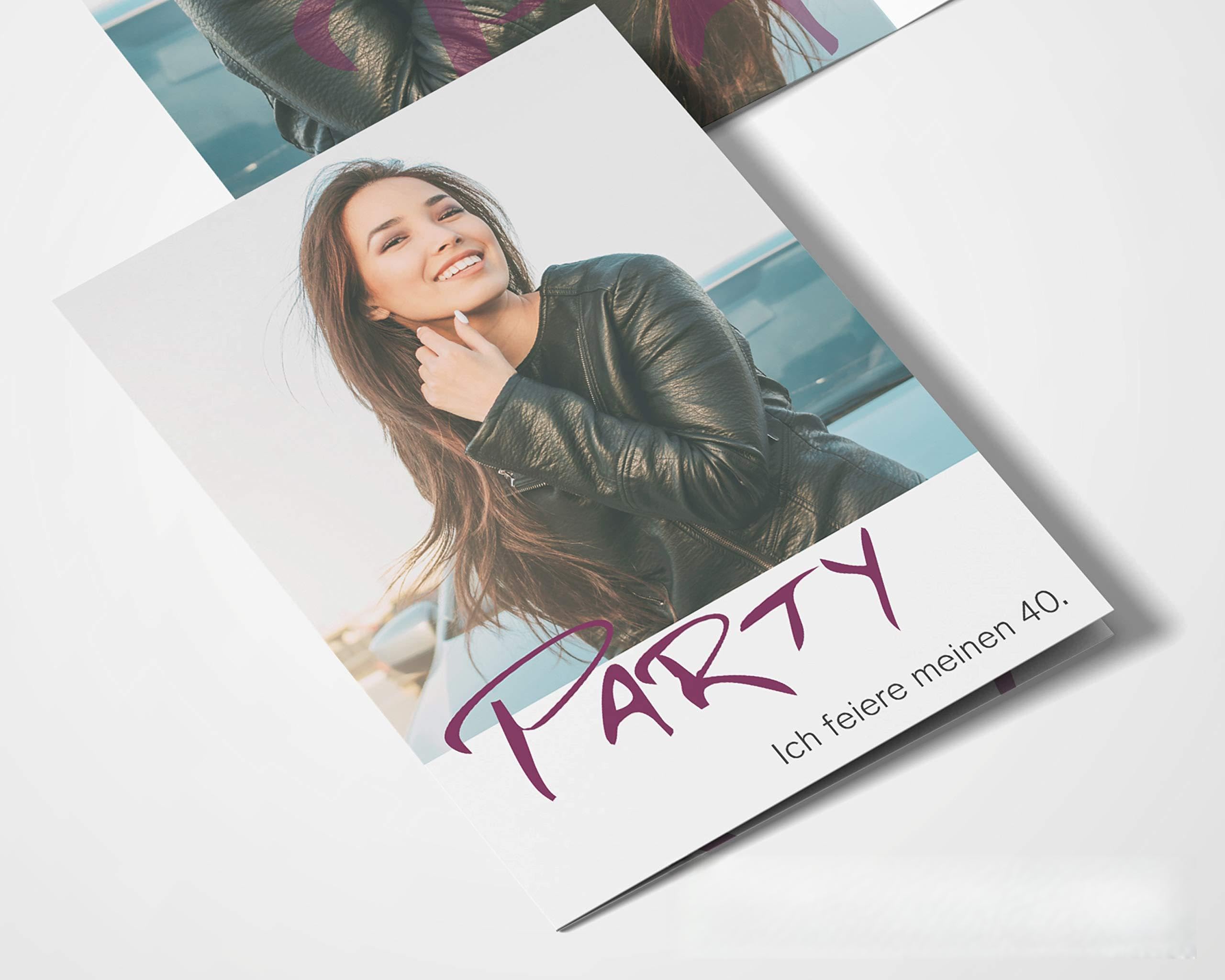 Cartes d'invitation d'anniversaire pour anniversaire - Pour toute fête d'anniversaire 40 Stück lilas