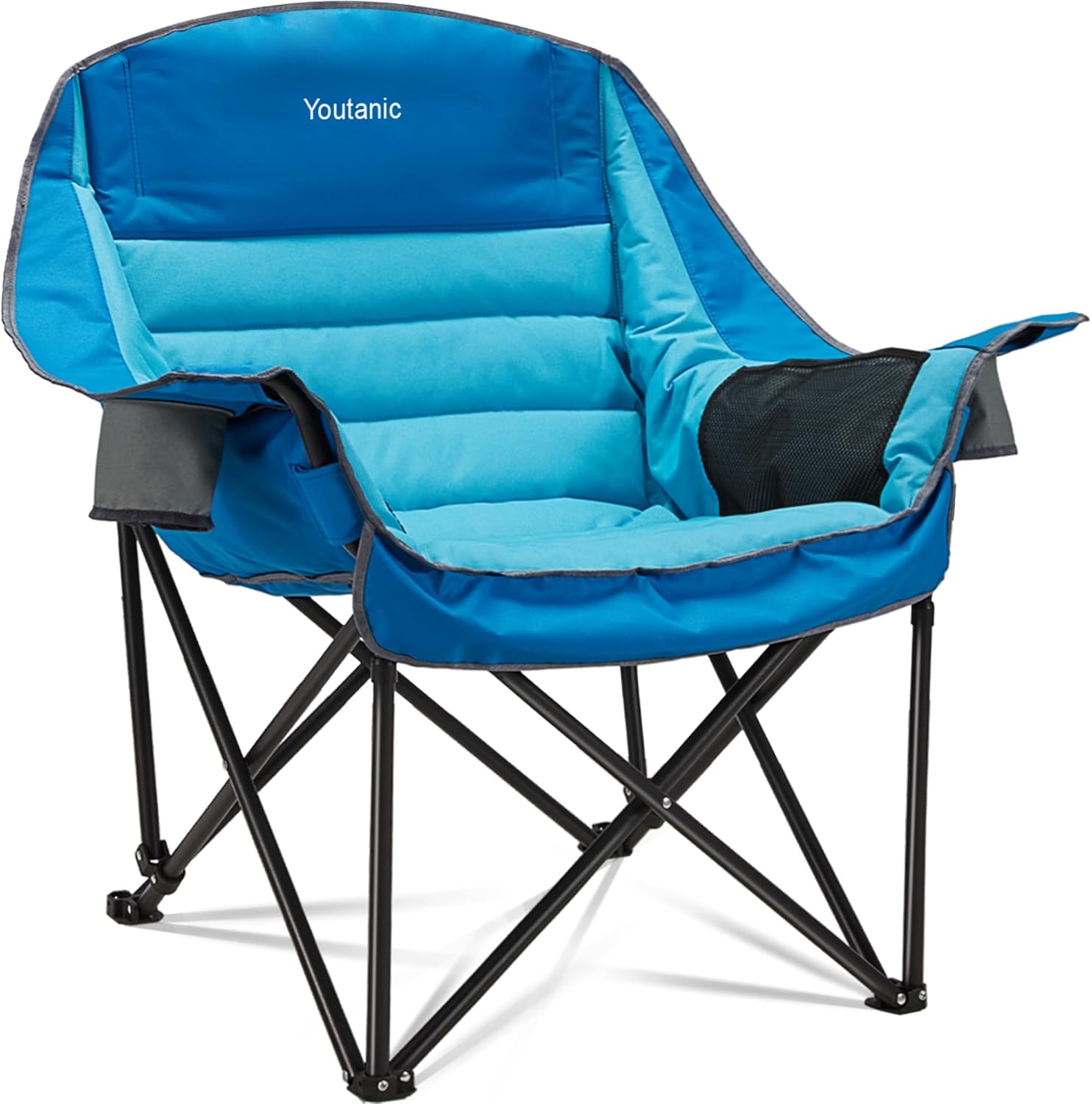 Photo 1 of  Oversized Camping Chair, Portable Folding Camping Chairs with Side Pocket, Cup Holder and Carry Bag, Heavy Duty Outdoor Camping Chairs for Adults, Fishing, Sports, Trip, up to 400lbs, Style 1 