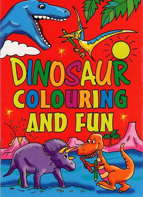 WF Graham 12 x Mini Dinosaur Colouring Activity Books Boys Girls A6 Party Bag Fillers