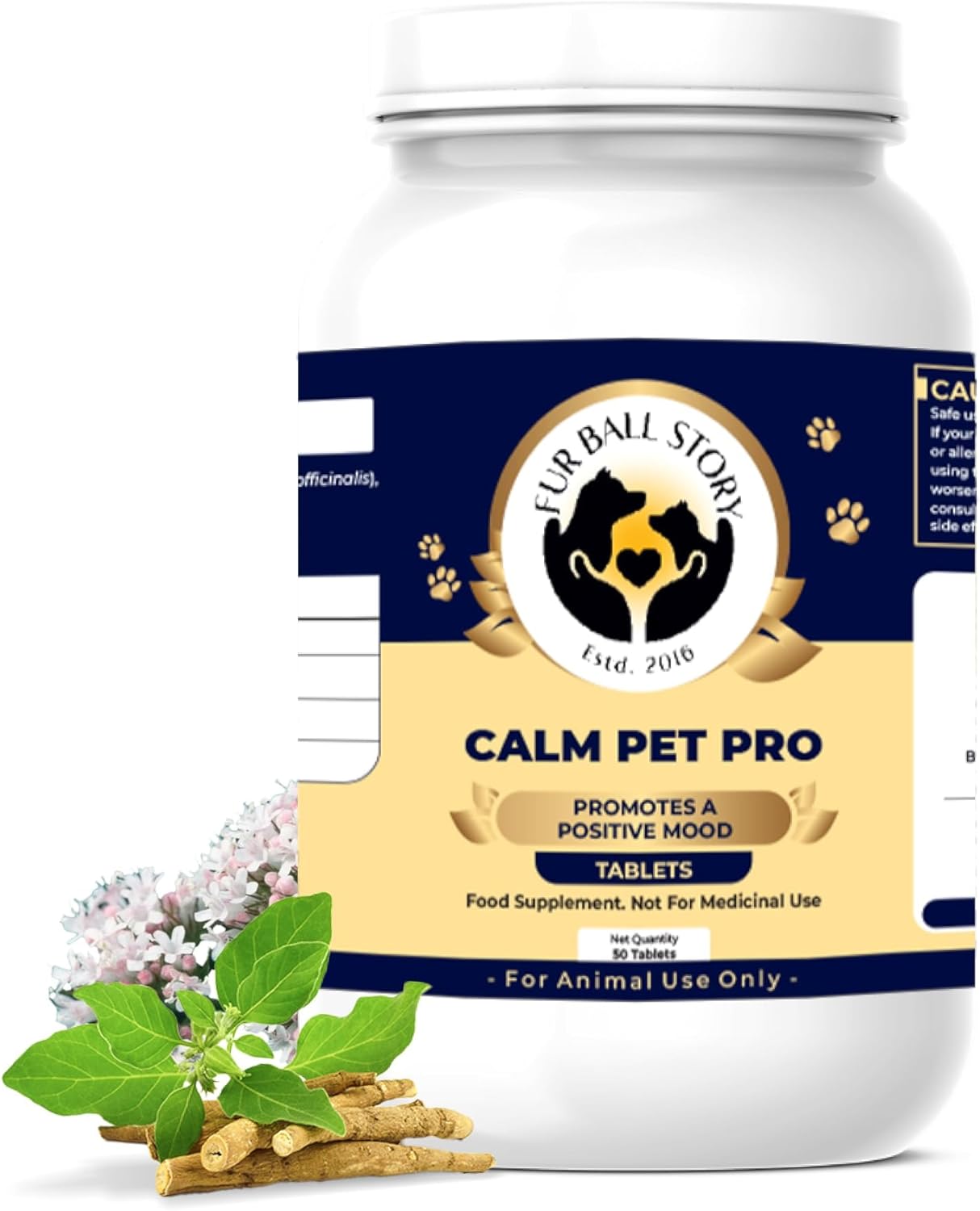 Fur Ball Story Calm Pet Pro - Calming Supplement for Dogs & Cats | Supports Relaxed Mood | Banana-Vanilla Flavour (50 Tablets)