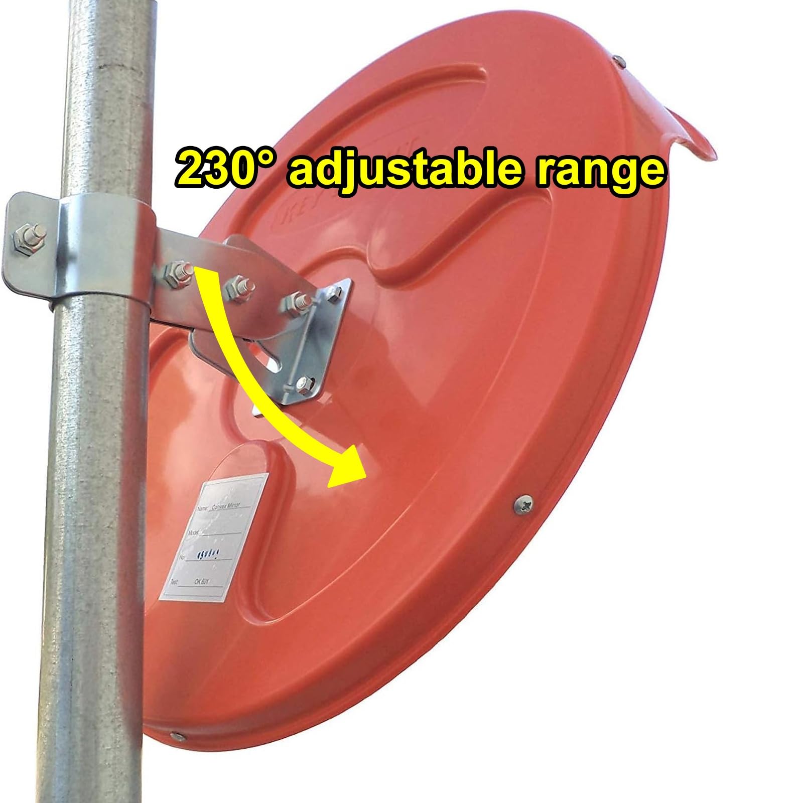 Specchio convesso da esterno da 18"/22"/24"/30"/32"/39", specchio curvo, specchio per traffico, specchio di sicurezza, specchio per angolo cieco per vialetto, staffa regolabile, per esterno interno,