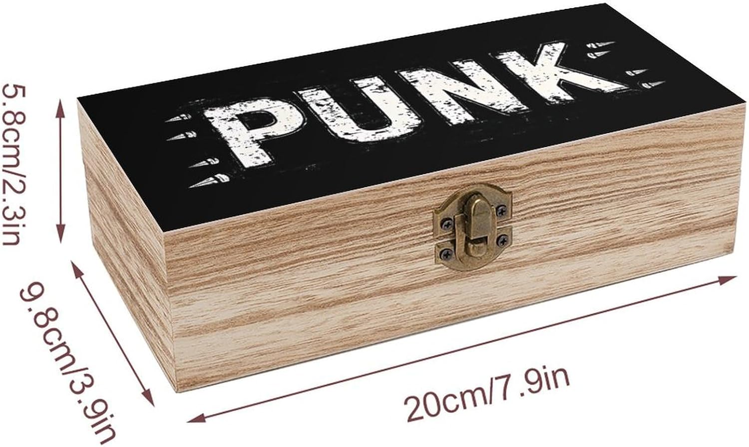 Punk Music Rock Wooden Storage Box Organizer Case Portable for Jewelry Earrings image 2