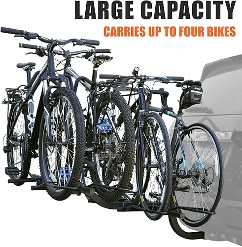Miniatura 4 de BV Soporte de enganche de 4 bicicletas para automóvil, camión, SUV, para bicicletas estándar, bicicleta eléctrica, bicicletas de neumáticos gruesos,