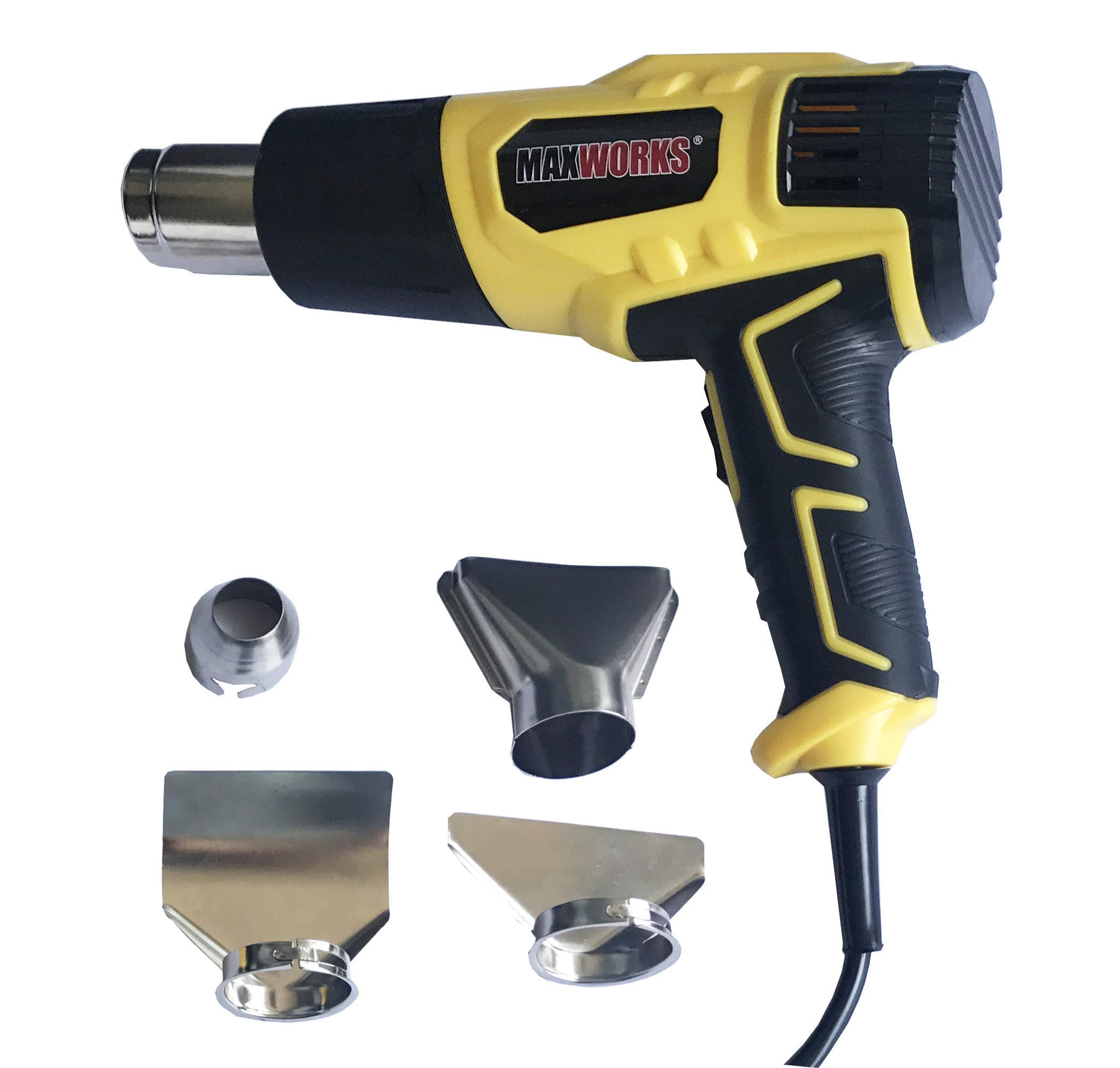 MaxWorks Dual Temperature Heat Gun 750/1500 Watts With 4 Nozzle Attachments