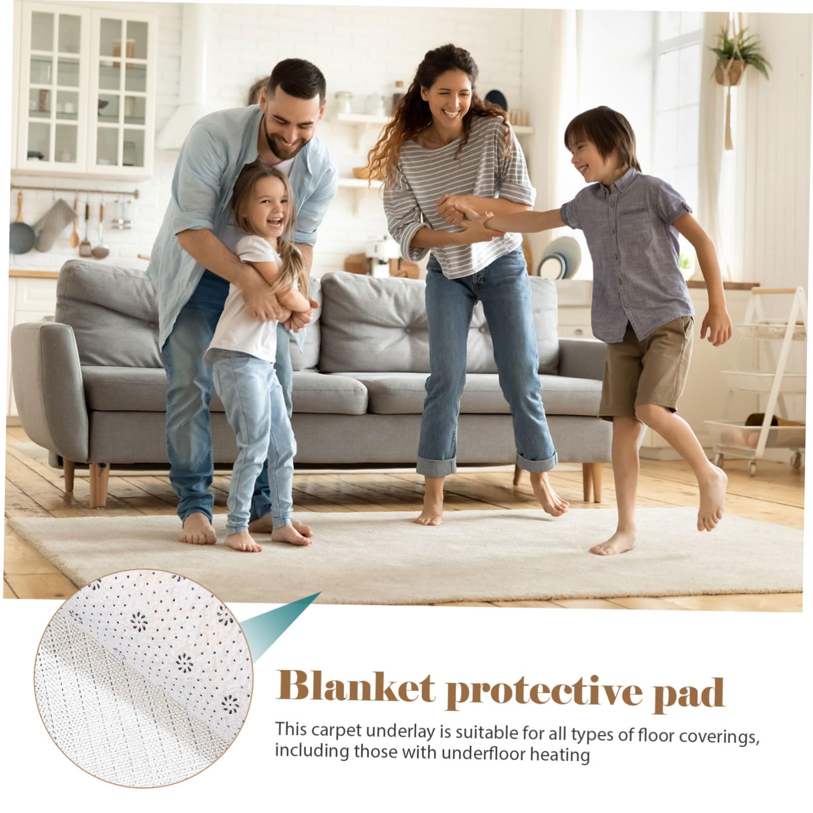 sous-Tapis Antidérapant Tapis De Couloir 200x300 Cm en PVC Robuste Antiglisse Protection Sol Bois pour Maison Bureau