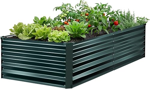 Potager Surélevé Métal 203x102x46 cm Carré Potager Surélev VEVOR
