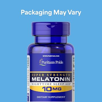 Puritan's Pride Premium Super Strength Melatonin 10mg Sleep Aid | Dietary Supplement for Sound, Restful, and Longer Sleep Support, 4 Month Supply, 120 Rapid Release Capsules