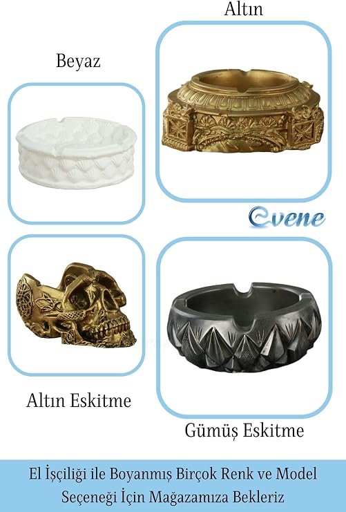 Evene Dekoratif Küllük Altın Kül Tablası, e.kullukmodel8x4