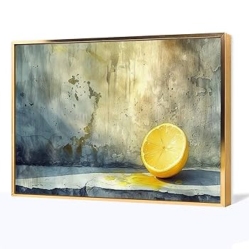 【真作】絵画 素描 黄色い果実 静物画 優しい色彩のインテリアアート W71 Amazon.co.jp: 絵画 新鮮な黄色いレモン アートパネル ポスター