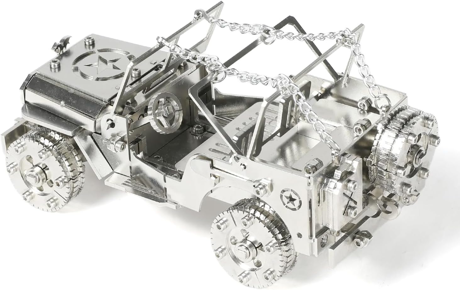 Mechanical Je-ep Car 3D Metal Puzzle 3D Metal Model Kits DIY Mechanical Fine Assembly Model Suitable for Adults and Teenagers, Enhance Hands-on Ability, Creative Decorations