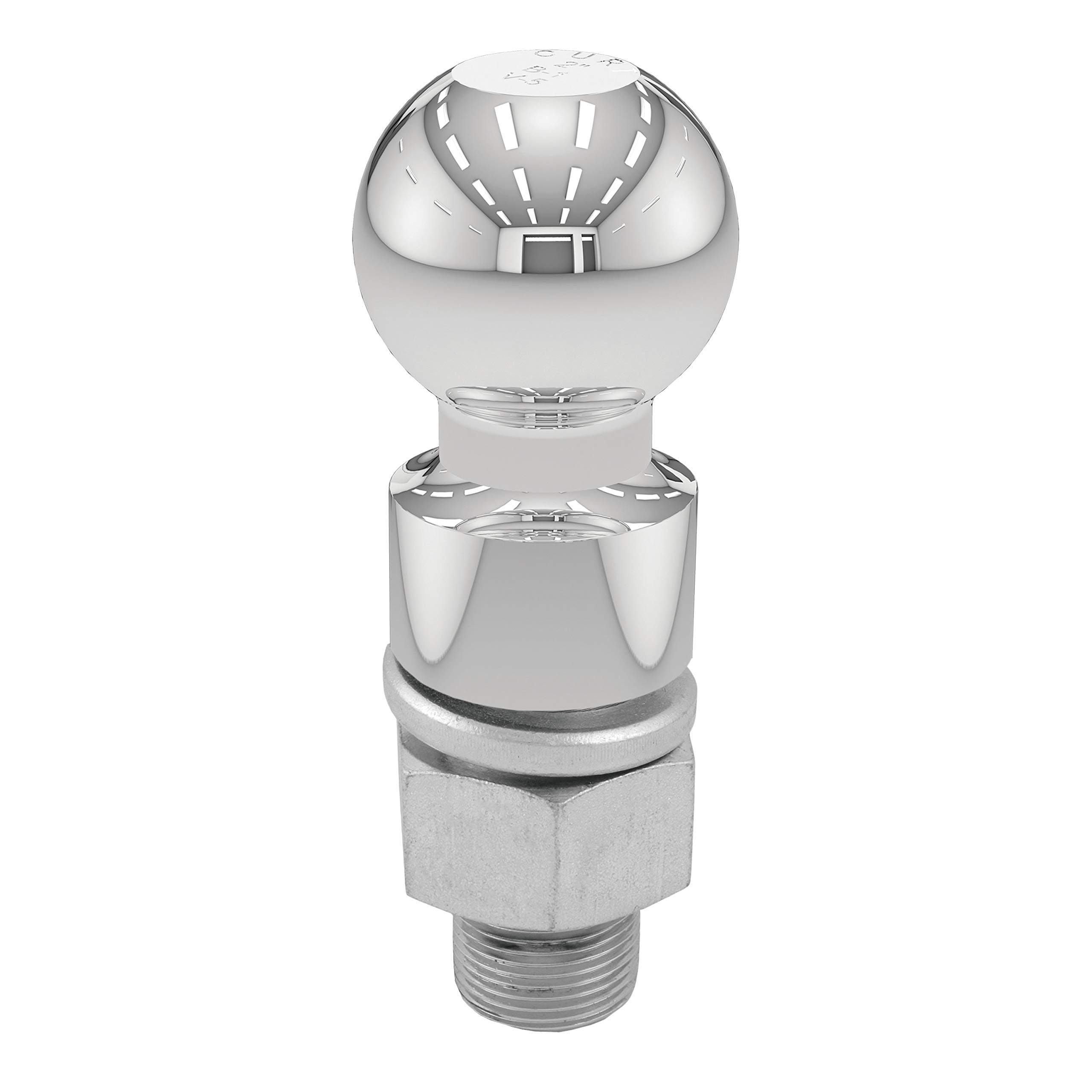 CURT 40035 Chrome Trailer Hitch Ball, 10,000 lbs, 2-Inch Rise, 2-5/16-Inch Diameter, 1-1/4 x 2-5/8-Inch Shank, silver