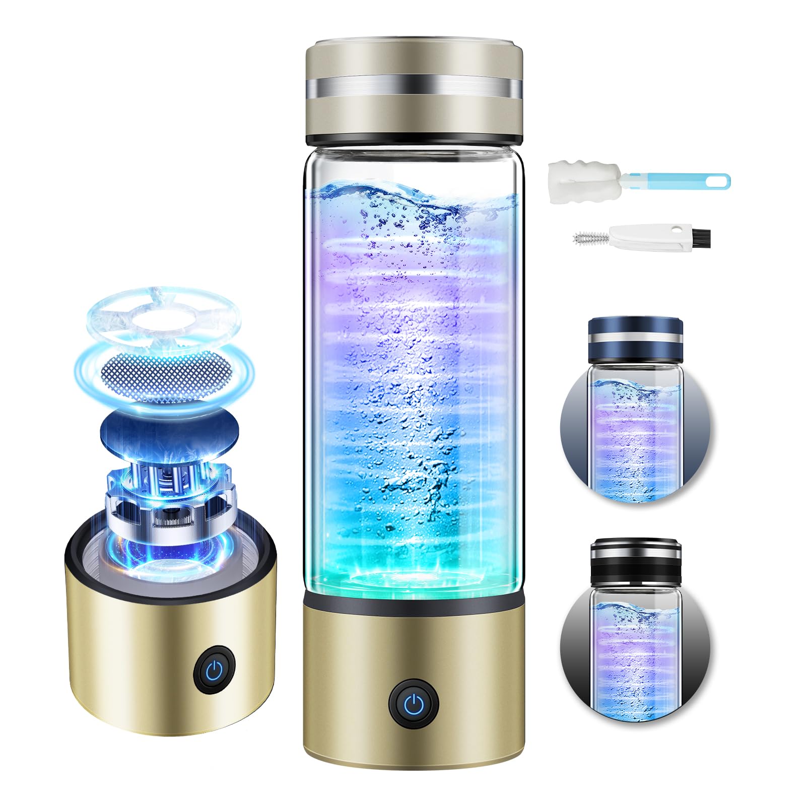 Générateur de bouteille d'eau à hydrogène 5.0 【 Verrouillage à hydrogène 8 heures N°1 】 Bouteille d'eau à hydrogène avec PEM SPE TOP