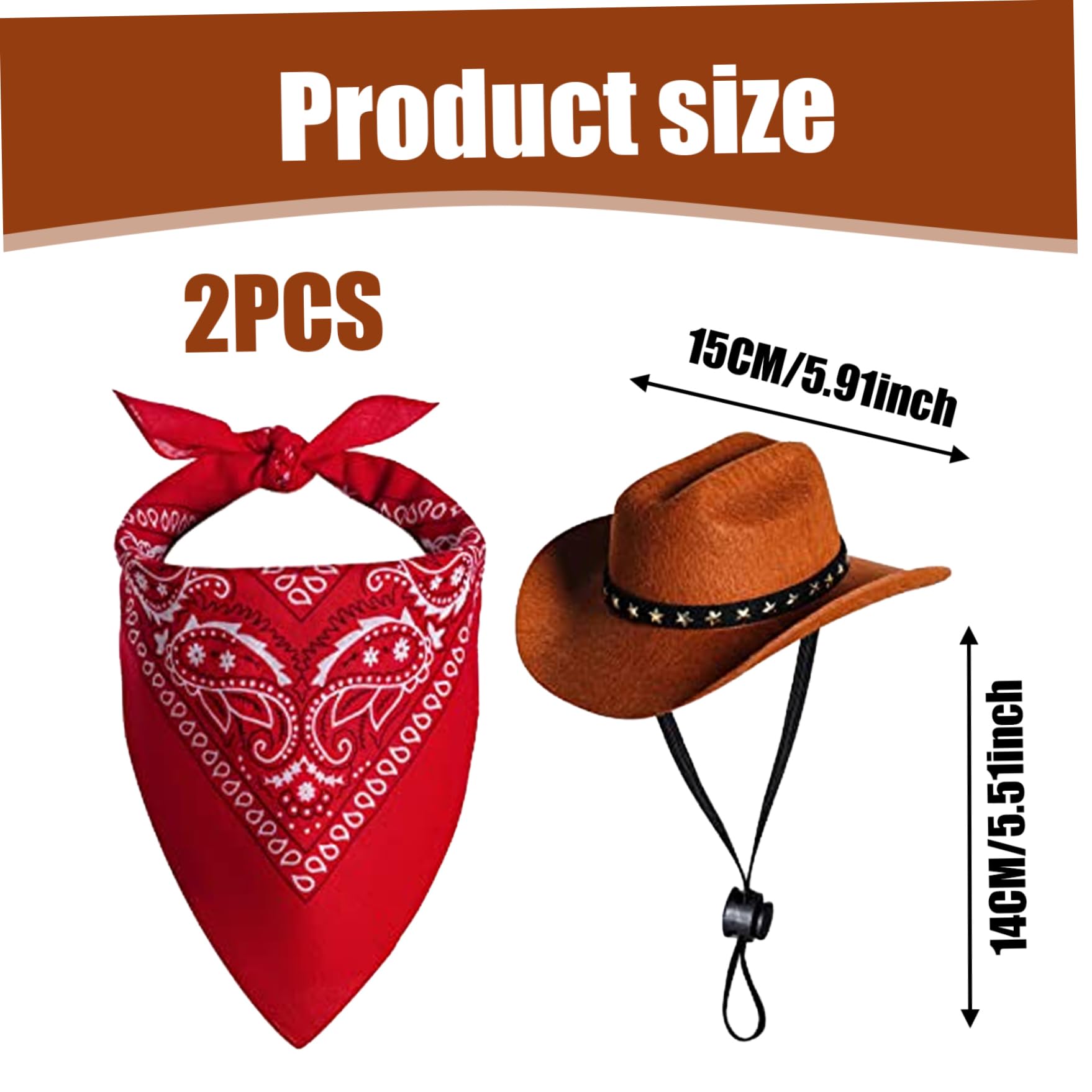Cowboy-Kostüm Für Kleine Hunde & Katzen – Hut & Bandana, Rosa, Für Halloween & Western-Partys