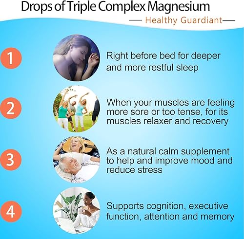 Miniatura 4 de Gotas de L-treonato de magnesio líquido orgánico con glicinato, taurato, bálsamo de limón, Ashwagandha y vitamina C D3, suplemento de complejo de