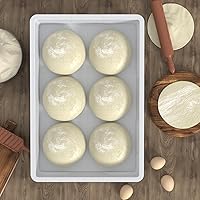 Vista 2 de Caja comercial de prueba de masa, paquete de 4, bandeja apilable de plástico para masa de pizza, color blanco