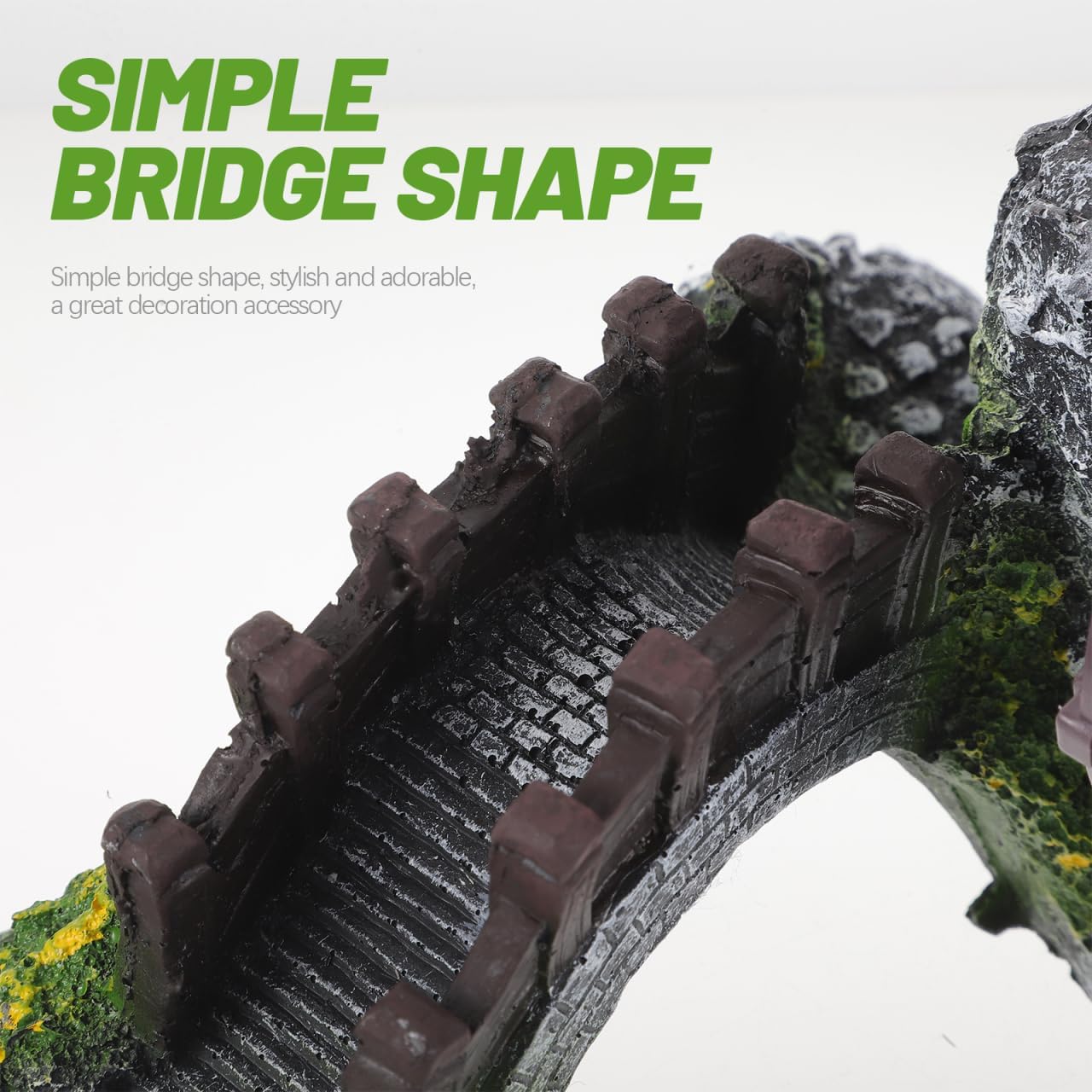 Yardwe Windmill Water Wheel Oxygen Pump 7.08X5.90X4.72In Mini Aquarium Decoration Resin Fish Tank Bridge Ornament for Indoor Outdoor Garden Pond