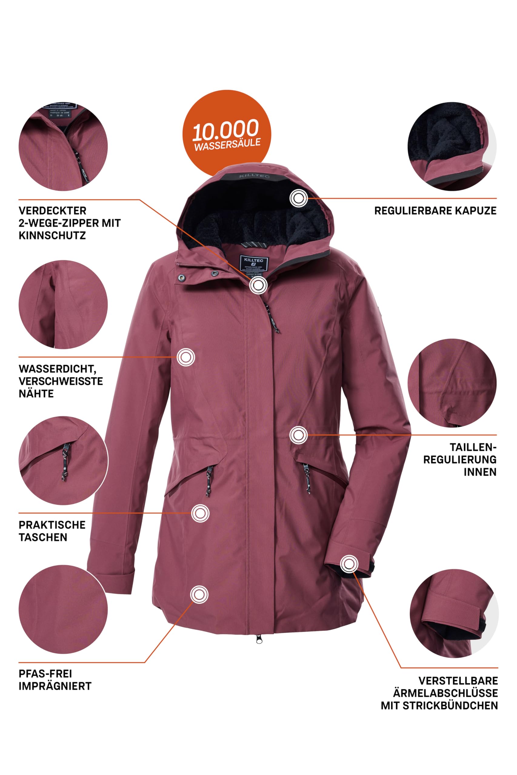 Killtec Kow 19 Wmn Prk Parka outdoor/parka fonctionnelle avec capuche Femme