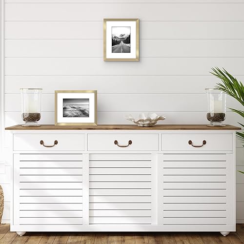 Vista 180 de Americanflat Portarretratos de 8 x 12 pulgadas con plexiglás pulido, juego de 2 portarretratos de 6 x 8 pulgadas con paspartú o para fotos de 8 x 12