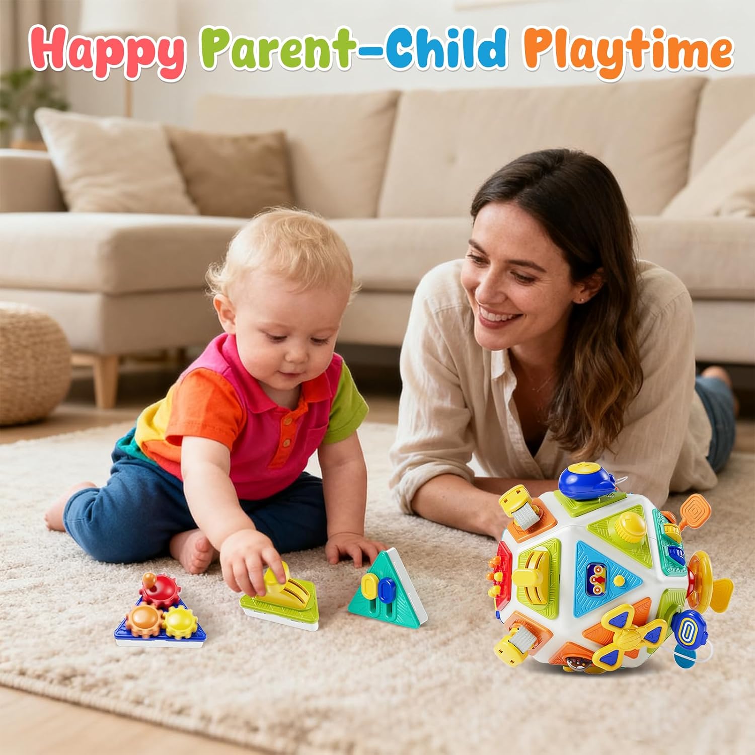 22-in-1 Baby Busy Board Activity Cube Toys, Montessori Toy for 1 Year Old Toddlers, Educational Learning Sensory Travel Toys for Infant 6-12 12-18 Months, 1st Baby Easter Gifts for Boys Girls