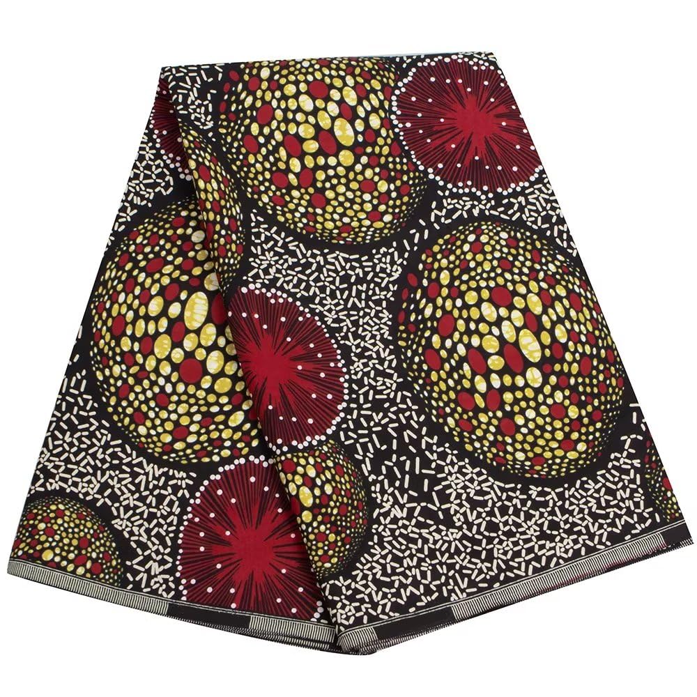 African Fabric 100% Cotton Kente Cloth by The Yard 6 Yards African American Ankara Print Wax Fabric 1511