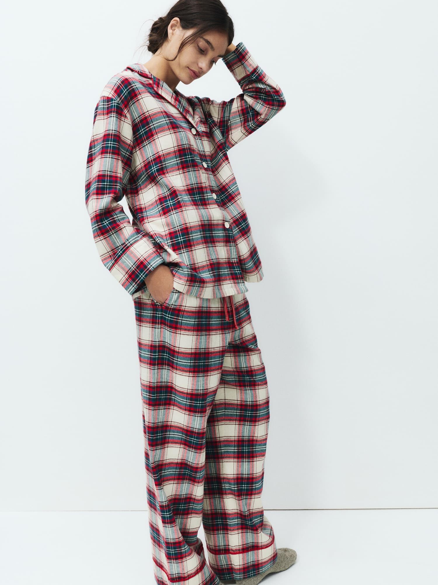 Marks & Spencer Pijama Puro algodón navideño Familiar de Cuadros