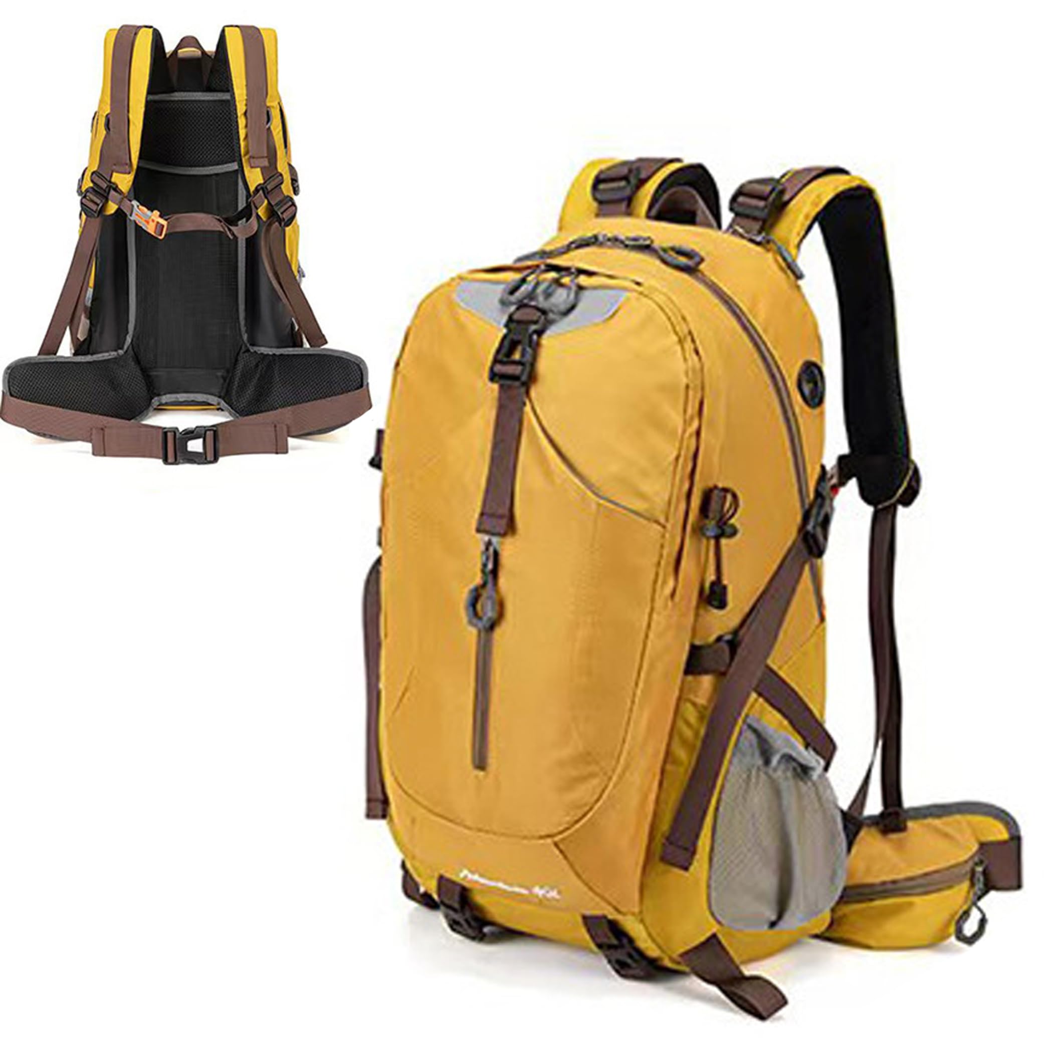 Camping-Rucksack für Männer und Frauen, leichter Wanderrucksack, gelb