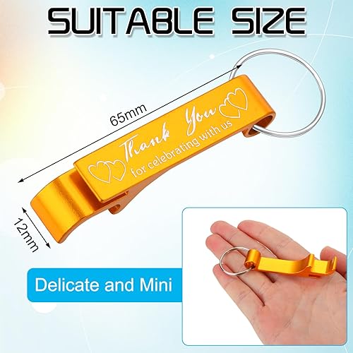 Miniatura 5 de Dandat 100 llaveros para abridor de botellas a granel, recuerdos de boda de agradecimiento para invitados, abridor de cerveza de vino de aluminio