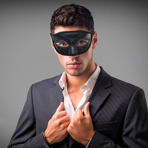 Miniatura 9 de Juego de máscaras para parejas, máscara de mascarada para mujer, máscara de disfraz negra, máscara de cosplay, fiesta de disfraces