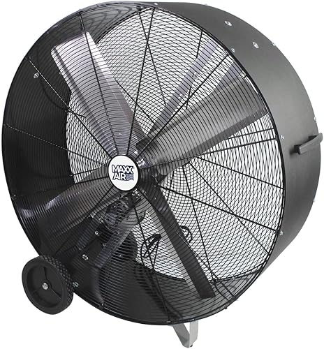 Maxx Air Ventilador industrial de barril de transmisión por correa de 42 pulgadas, resistente a daños y abolladuras (ventilador de barril de 42