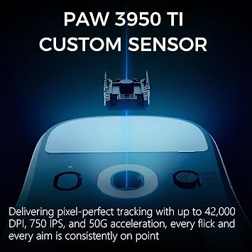MCHOSE A7 V2 Ultra Wireless Gaming Mouse, Tri-Mode Connection, 59 Grams, PAW3950 TI Custom 42K DPI Sensor, Wired/Wireless Dual 8K Polling, 130 Hour Battery Life - White