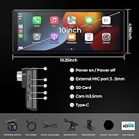 Aphqua 10.26" Wireless CarPlay Android autórádió kamera, Bluetooth, navigáció 6