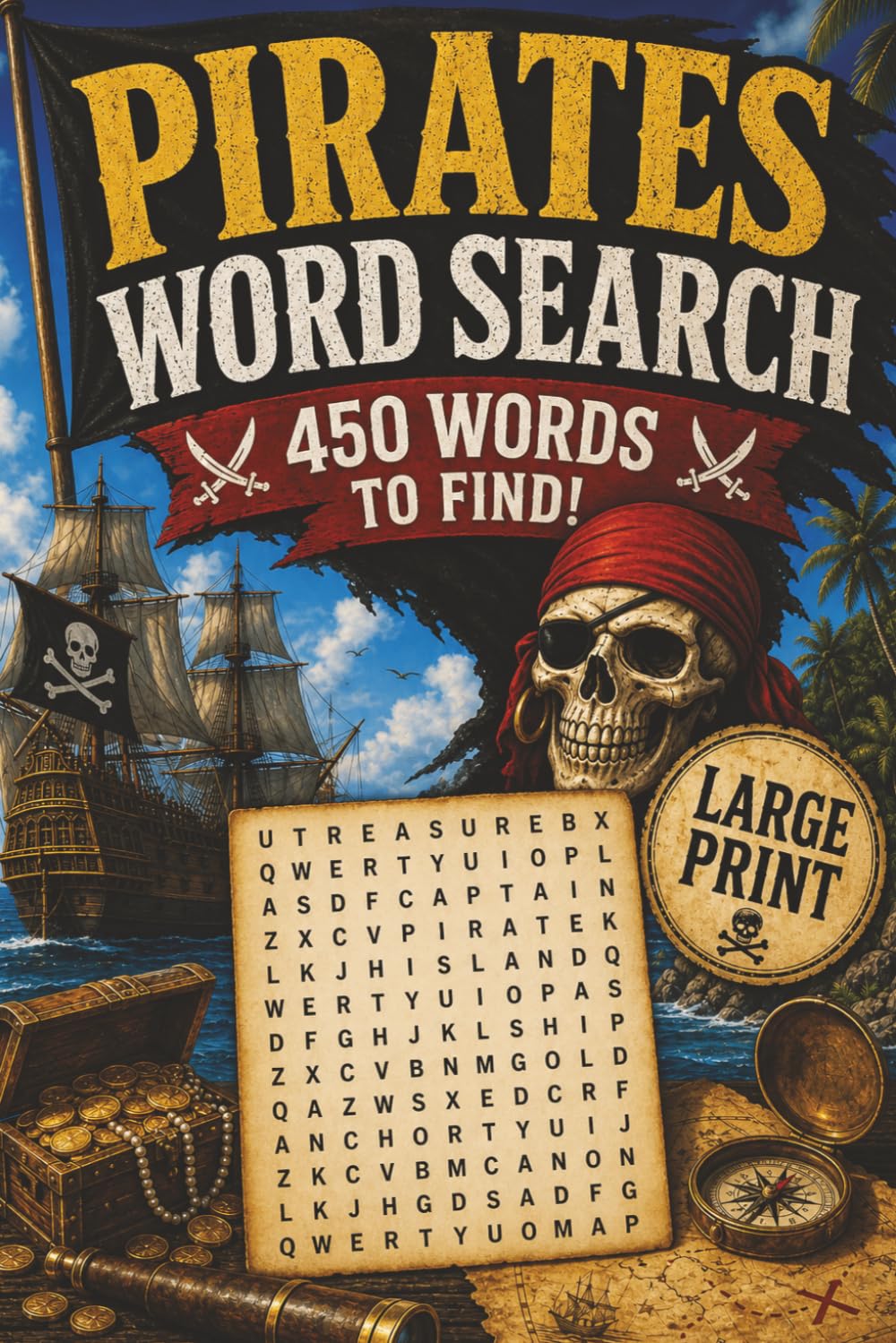 Pirates Word Search: A Swashbuckling Journey Across the High Seas. 50 Themed Puzzles for Brave Explorers of Every Age! Fun and Educational!