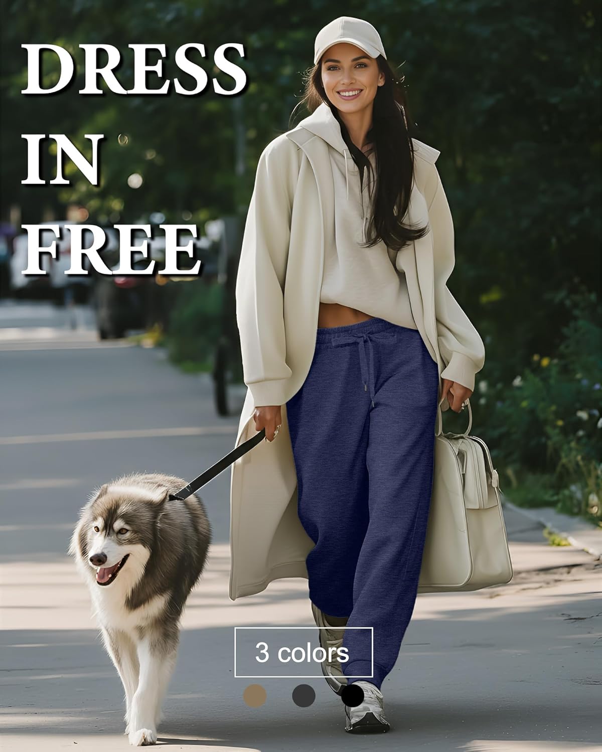 3 Pack Women's Lounge Joggers Yoga High Waisted Drawstring Sweatpants Comfy Workout Loose Casual Pants with Pockets - Image 6