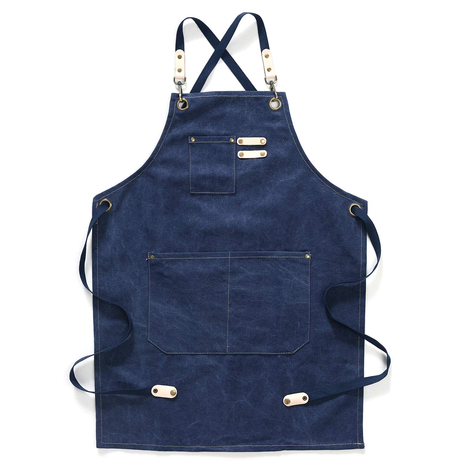 Tablier de chef en tissu 10 haut de gamme bleu marine pour homme et femme exigeants