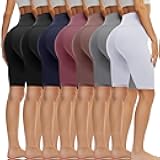 TNNZEET 7 Pack Biker Shorts for Women - 5''/8''/3'' High Waisted Workout Tummy Control Spandex Gym Shorts for Yoga Athletic
