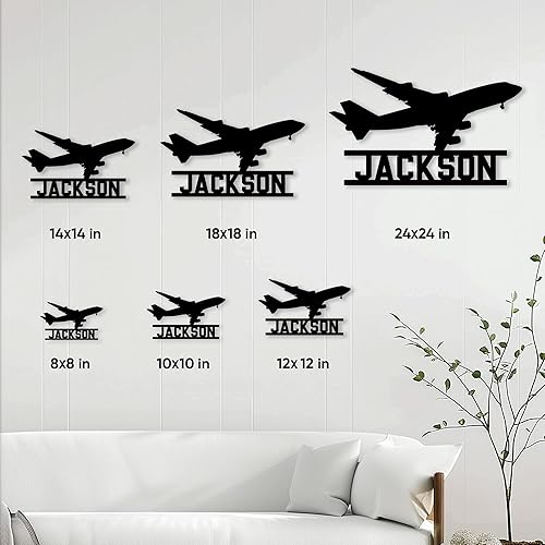 Miniatura 4 de Letrero de metal de piloto personalizado, decoración de pared con nombre personalizado para porche, patio, valla, oficina o dormitorio, regalo único