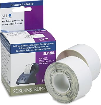 Seiko Instruments White Address Labels for Smart Label Printers (SLP-2RL), 1.125 x 3.5 inches
