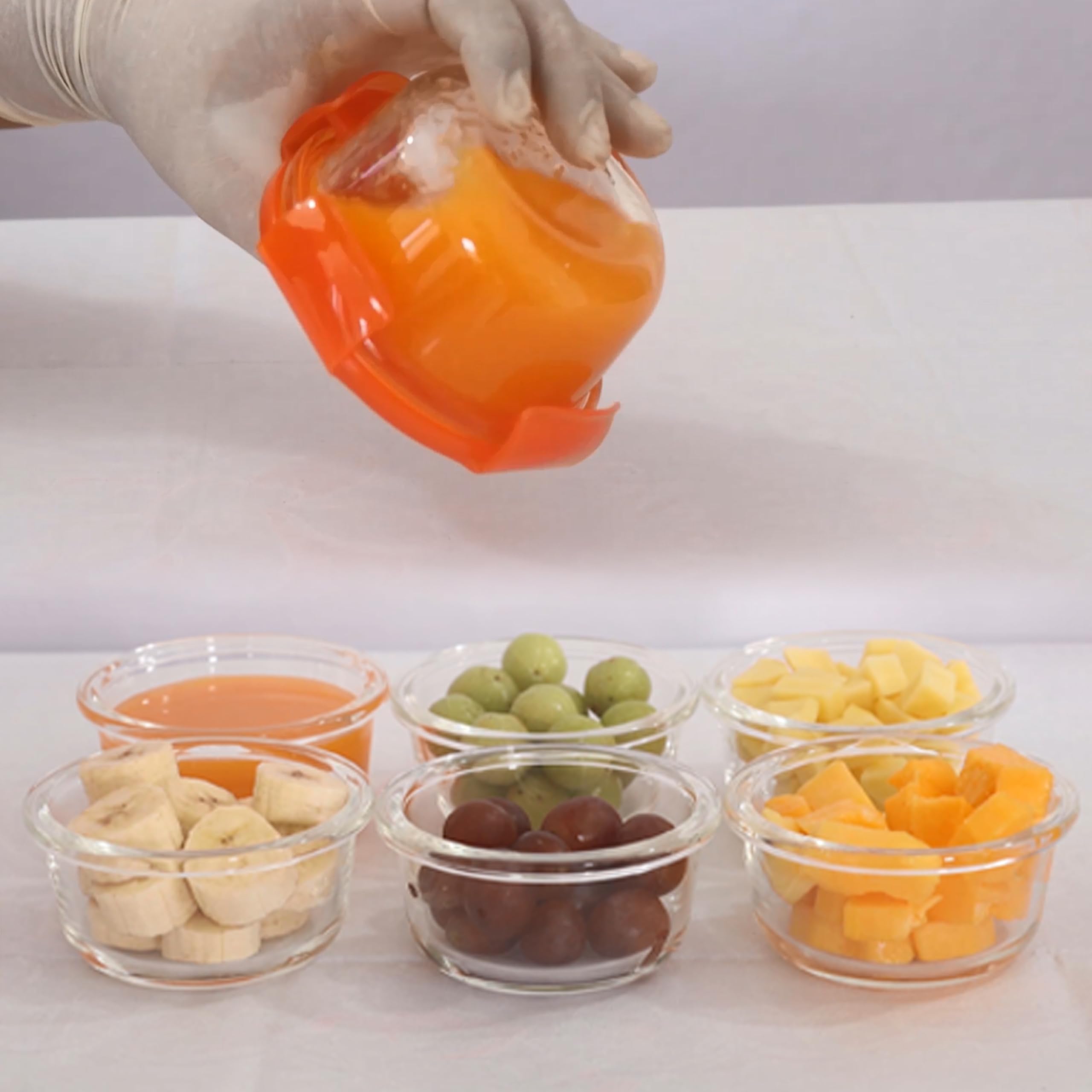 ARSUK Contenitori Alimentari Vetro Ermetici bambini, Vasetti Conservazione Pappe, Contenitori di alimenti impilabili e agganciabili, Privi di BPA (6pcs x 200ml Rotondi)