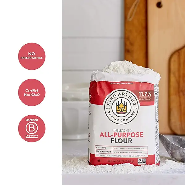 All Purpose Unbleached Flour, Non-GMO Project Verified, Certified Kosher, No Preservatives, 5 lb Bag 8