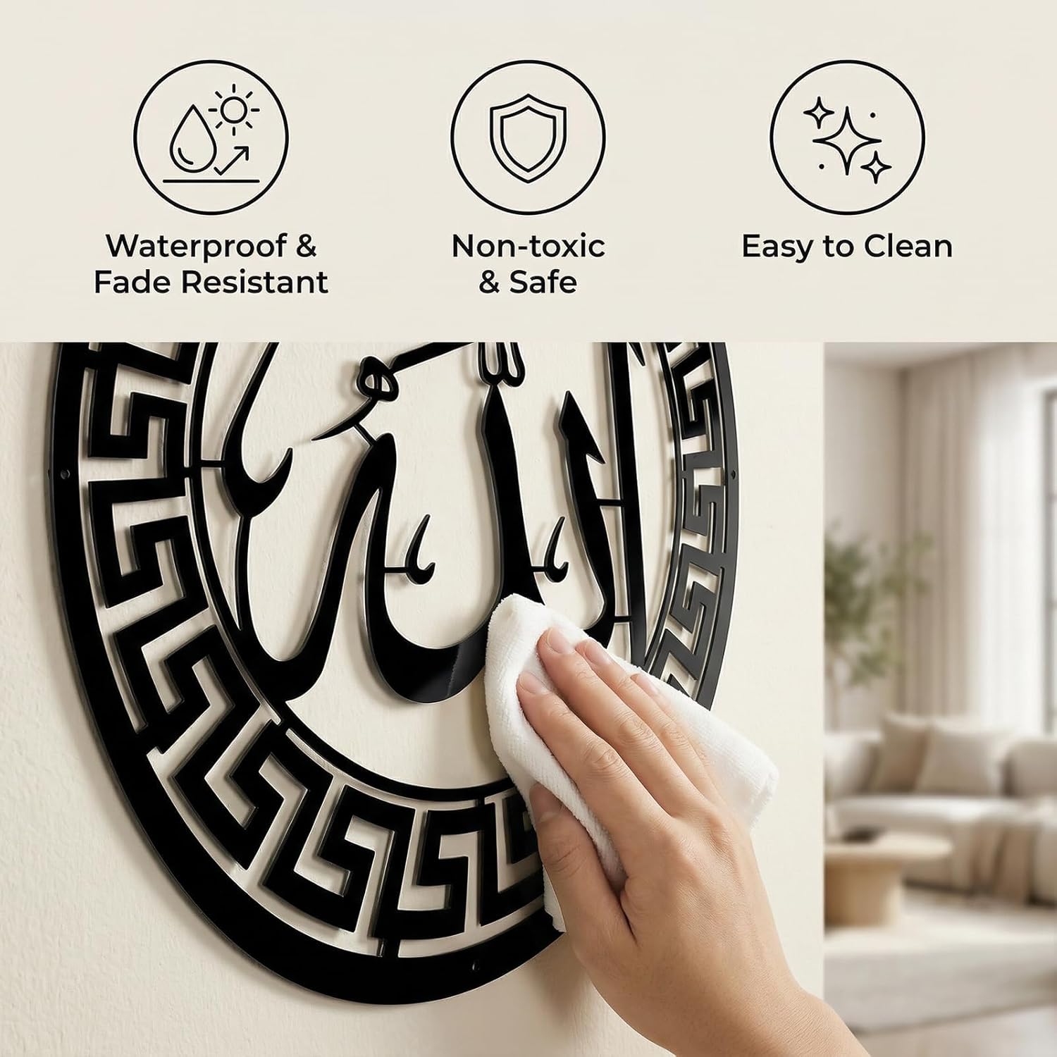 BoiCkyo Islamic Wall Art Decor Metal Handmade Arabic Calligraphy Quran Verses for Muslim Home, Living Room & Pray Room Wall Decor, Eid Ramadan Gift for Families (3-Pack, 12 X 15.4 inch)