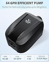 Vista 3 de Uniclife Bomba de aire para acuario, aireador de tanque de peces de doble salida con accesorios para tanque de 5-200 galones